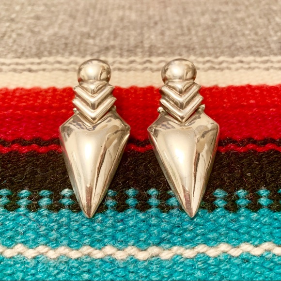Vintage Jewelry - Sterling Deco Earrings